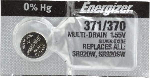 Energizer - Size 371/370, Silver Oxide, Button & Coin Cell Battery - 1.55 Volts, SR69, SR920SW, IEC Regulated - All Tool & Supply