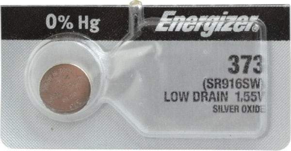 Energizer - Size 373, Silver Oxide, Button & Coin Cell Battery - 1.55 Volts, Button Tab Terminal, SR68, SR916SW, IEC Regulated - All Tool & Supply