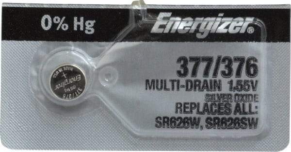 Energizer - Size 377/376, Silver Oxide, Button & Coin Cell Battery - 1.55 Volts, SR66, ANSI, IEC, NEDA Regulated - All Tool & Supply