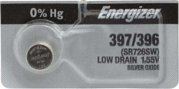 Energizer - Size 397/396, Silver Oxide, Button & Coin Cell Battery - 1.55 Volts, Button Tab Terminal, SR59, SR726SW, IEC Regulated - All Tool & Supply