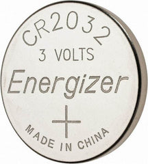 Energizer - Size CR2032, Lithium, Button & Coin Cell Battery - 3 Volts, Button Tab Terminal, CR2032, ANSI, IEC, NEDA Regulated - All Tool & Supply