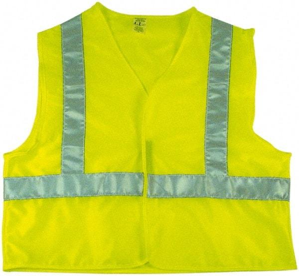 NMC - Size XL High Visibility Lime Mesh General Purpose Vest - Hook & Loop Closure, PVC - All Tool & Supply