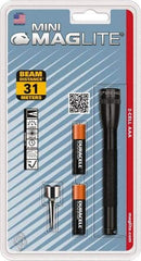 Mag-Lite - Krypton Bulb, 9 Lumens, Mini Flashlight - Black Aluminum Body, 2 AAA Alkaline Batteries Included - All Tool & Supply