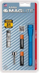 Mag-Lite - Krypton Bulb, 9 Lumens, Mini Flashlight - Blue Aluminum Body, 2 AAA Alkaline Batteries Included - All Tool & Supply