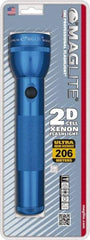 Mag-Lite - Krypton Bulb, 27 Lumens, Industrial/Tactical Flashlight - Blue Aluminum Body, 2 D Batteries Not Included - All Tool & Supply