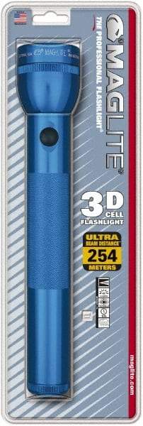 Mag-Lite - Krypton Bulb, 45 Lumens, Industrial/Tactical Flashlight - Blue Aluminum Body, 3 D Batteries Not Included - All Tool & Supply