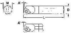 Everede Tool - 0.844" Min Bore Diam, 8" OAL, 3/4" Shank Diam, Indexable Boring Bar - WCGT 3 Insert, Screw Holding Method - All Tool & Supply