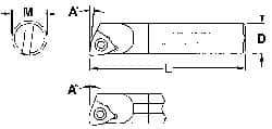 Everede Tool - 0.3" Min Bore Diam, 4" OAL, 1/4" Shank Diam, Indexable Boring Bar - WCGT 0 Insert, Screw Holding Method - All Tool & Supply