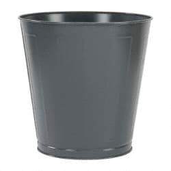 Value Collection - 14 Qt Gray Round Trash Can - Steel, 11-1/4" High - All Tool & Supply