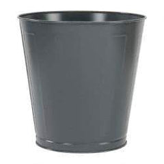 Value Collection - 14 Qt Gray Round Trash Can - Steel, 11-1/4" High - All Tool & Supply