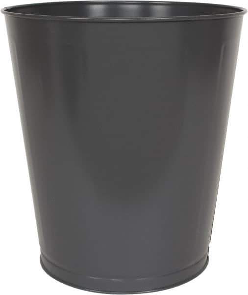 Value Collection - 28 Qt Gray Round Trash Can - Steel, 14-1/4" High - All Tool & Supply