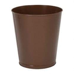 Value Collection - 28 Qt Brown Round Trash Can - Steel, 14-1/4" High - All Tool & Supply