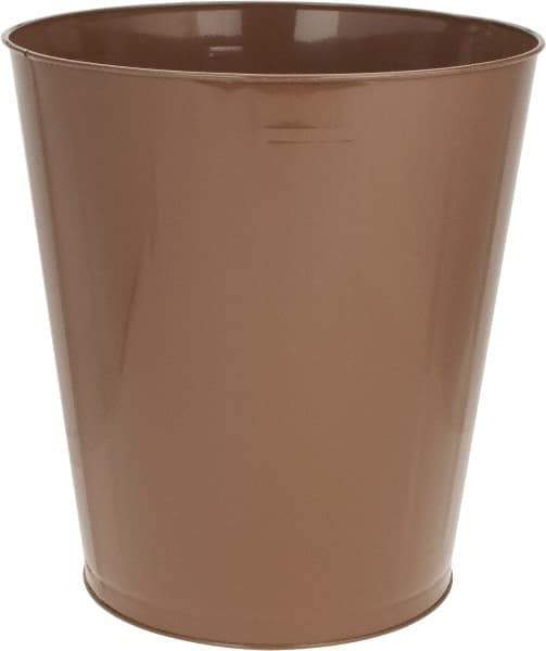 Value Collection - 46 Qt Brown Round Trash Can - Steel, 17" High - All Tool & Supply