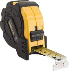 Komelon - 25' x 1" Yellow Blade Tape Measure - 1/16" & 1mm Graduation, Inch/Metric Graduation Style, Yellow/Black Case - All Tool & Supply