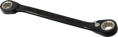 Proto - 1/4" x 5/16" 12 Point Spline Reversible Ratcheting Box Wrench - Double End, 11/16" Head Diam x 1/8" Head Thickness, 4-1/2" OAL, Steel, Black Chrome Finish - All Tool & Supply