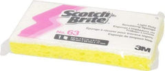 3M - 6.1" Long x 3.6" Wide x 0.7" Thick Scouring Sponge - Light-Duty, Yellow/White - All Tool & Supply