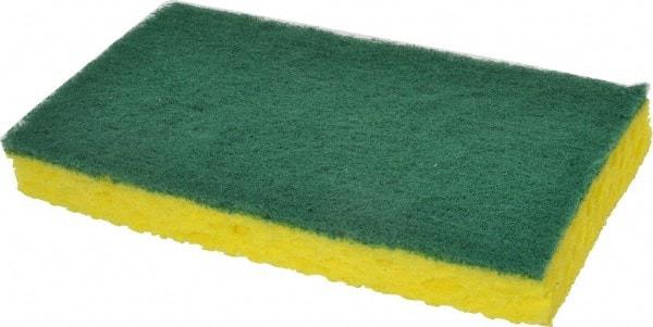 3M - 6.1" Long x 3.6" Wide x 0.7" Thick Scouring Sponge - Medium-Duty, Yellow/Green - All Tool & Supply