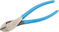 Channellock - 7" OAL, Diagonal Cutter - 25/32" Jaw Length x 1-3/16" Jaw Width, Round Head, Plastic Dipped Handle - All Tool & Supply