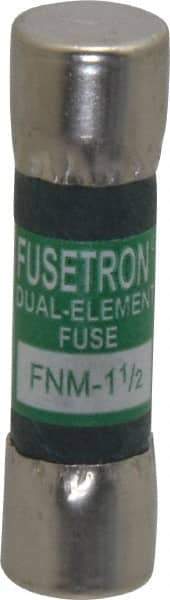 Cooper Bussmann - 250 VAC, 1.5 Amp, Time Delay General Purpose Fuse - Fuse Holder Mount, 1-1/2" OAL, 10 at 125 V kA Rating, 13/32" Diam - All Tool & Supply