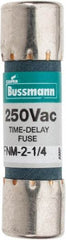 Cooper Bussmann - 250 VAC, 2.25 Amp, Time Delay General Purpose Fuse - Fuse Holder Mount, 1-1/2" OAL, 10 at 125 V kA Rating, 13/32" Diam - All Tool & Supply