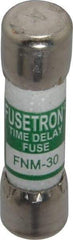 Cooper Bussmann - 250 VAC, 30 Amp, Time Delay General Purpose Fuse - Fuse Holder Mount, 1-1/2" OAL, 10 at AC kA Rating, 13/32" Diam - All Tool & Supply