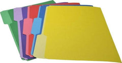 UNIVERSAL - 9-1/2 x 11-3/4", Letter Size, Blue, Green, Red, Yellow & Violet, Colored Folders with Single-Ply Tabs - 11 Point Stock, 1/3 Tab Cut Location - All Tool & Supply