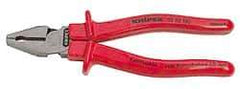 Knipex - 8" OAL, 1-1/2" Jaw Length x 1" Jaw Width, Side Cutting Pliers - Serrated Pipe Jaw, Flat Nose Head, Ergonomic Handles - All Tool & Supply