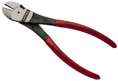 Knipex - 8" OAL, 3/32" Capacity, Diagonal Cutter - 1" Jaw Length x 1" Jaw Width, Oval Head, Plastic Coated Handle - All Tool & Supply