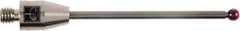 Renishaw - 0.12 Inch Ball Diameter, Carbide Stem, M4 Thread, Ruby Point Ball Tip CMM Stylus - 1.52 Inch Working Length, 0.08 Inch Stem Diameter, 1.97 Inch Overall Length - All Tool & Supply