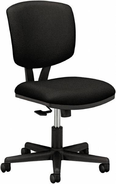 Hon - 18-3/4" High Pneumatic Height Adjustable Chair - 18" Wide x 18" Deep, 100% Polyester Seat, Black - All Tool & Supply