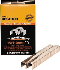 Stanley Bostitch - 1/2" Long x 7/16" Wide, 24 Gauge Crowned Construction Staple - Steel, Chisel Point - All Tool & Supply