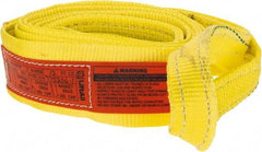 Lift-All - 12' Long x 3" Wide, 4,800 Lb Vertical Capacity, 1 Ply, Polyester Web Sling - 3,800 Lb Choker Capacity, Yellow - All Tool & Supply