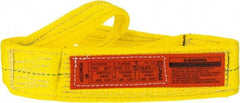 Lift-All - 3' Long x 3" Wide, 4,800 Lb Vertical Capacity, 1 Ply, Polyester Web Sling - 3,800 Lb Choker Capacity, Yellow - All Tool & Supply