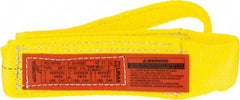 Lift-All - 4' Long x 3" Wide, 4,800 Lb Vertical Capacity, 1 Ply, Polyester Web Sling - 3,800 Lb Choker Capacity, Yellow - All Tool & Supply