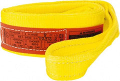 Lift-All - 8' Long x 3" Wide, 4,800 Lb Vertical Capacity, 1 Ply, Polyester Web Sling - 3,800 Lb Choker Capacity, Yellow - All Tool & Supply