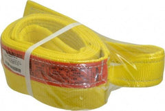 Lift-All - 10' Long x 4" Wide, 6,400 Lb Vertical Capacity, 1 Ply, Polyester Web Sling - 5,000 Lb Choker Capacity, Yellow - All Tool & Supply