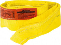 Lift-All - 6' Long x 4" Wide, 6,400 Lb Vertical Capacity, 1 Ply, Polyester Web Sling - 5,000 Lb Choker Capacity, Yellow - All Tool & Supply