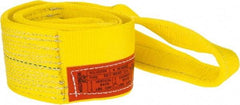 Lift-All - 6' Long x 4" Wide, 6,400 Lb Vertical Capacity, 1 Ply, Polyester Web Sling - 5,000 Lb Choker Capacity, Yellow - All Tool & Supply