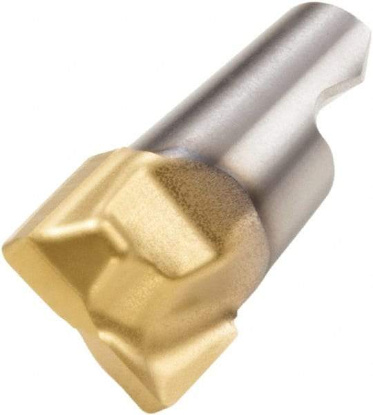 Seco - MM16 E06 Grade T60M Carbide End Milling Tip Insert - TiAlN/TiN Finish, 2 Flutes, 0.63" Cutting Diam, 0.413" Depth of Cut, 0.536" Extension, 0.031" Cnr Rad - All Tool & Supply