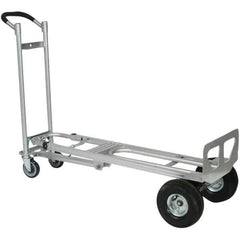 Wesco Industrial Products - 750 Lb Capacity 52" OAH 3 Position Hand Truck - 12 x 51" Base Plate, Continuous Handle, Aluminum, Full Pneumatic Wheels - All Tool & Supply