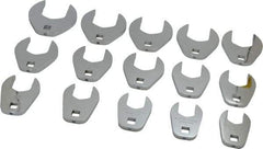 Proto - 15 Piece 1/2" Drive Open End Crowfoot Wrench Set - 1-1/16 to 2", with Clip Rail - All Tool & Supply