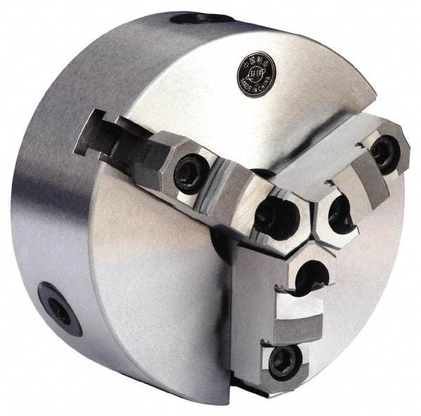 Gibraltar - 3 Jaws, 6" Diam, Self Centering Manual Lathe Chuck - D1-4 Mount Spindle, Reversible, 1.5748" Through Hole Diam, 0.0012" Axial Runout, 0.0012" Radial Runout, Cast Iron - All Tool & Supply