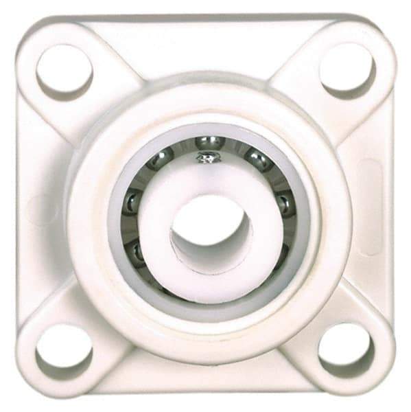 Made in USA - 3-25/64" OAL x 1-3/32" OAH Mounted Bearing/Pillow Block - 78 Lb Dyn Cap, Polyester - All Tool & Supply