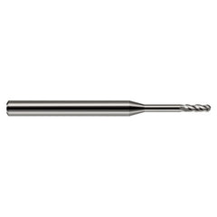 ‎0.04″ Dia. × 1/8″ Shank × 0.12″ DOC × 1-1/2″ OAL, Carbide Uncoated, Standard , 4 Flute, Ballnose End Mill - Exact Industrial Supply