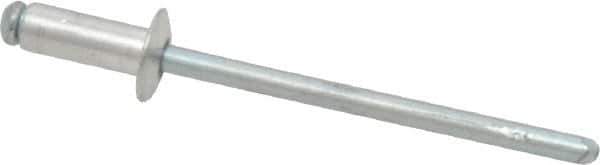 RivetKing - Size 43 Dome Head Aluminum Open End Blind Rivet - Steel Mandrel, 0.126" to 0.187" Grip, 1/4" Head Diam, 0.129" to 0.133" Hole Diam, 0.337" Length Under Head, 1/8" Body Diam - All Tool & Supply