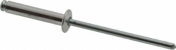 RivetKing - Size 48 Dome Head Aluminum Open End Blind Rivet - Steel Mandrel, 0.376" to 1/2" Grip, 1/4" Head Diam, 0.129" to 0.133" Hole Diam, 0.65" Length Under Head, 1/8" Body Diam - All Tool & Supply