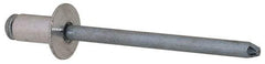 RivetKing - Size 52 Dome Head Aluminum Open End Blind Rivet - Steel Mandrel, 0.02" to 1/8" Grip, 0.312" Head Diam, 0.16" to 0.164" Hole Diam, 0.3" Length Under Head, 5/32" Body Diam - All Tool & Supply