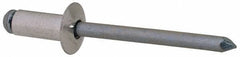 RivetKing - Size 64 Dome Head Aluminum Open End Blind Rivet - Steel Mandrel, 0.188" to 1/4" Grip, 3/8" Head Diam, 0.192" to 0.196" Hole Diam, 0.45" Length Under Head, 3/16" Body Diam - All Tool & Supply