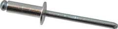 RivetKing - Size 66 Dome Head Aluminum Open End Blind Rivet - Steel Mandrel, 0.251" to 3/8" Grip, 3/8" Head Diam, 0.192" to 0.196" Hole Diam, 0.575" Length Under Head, 3/16" Body Diam - All Tool & Supply