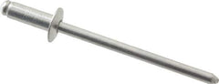 RivetKing - Size 43 Dome Head Aluminum Open End Blind Rivet - Aluminum Mandrel, 0.126" to 0.187" Grip, 1/4" Head Diam, 0.129" to 0.133" Hole Diam, 0.337" Length Under Head, 1/8" Body Diam - All Tool & Supply